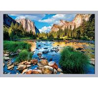 Paysages - Poster - Yosemite - National Park + cadre amovible, Shinsuke® Maxi MDF argenté, vitre acrylique