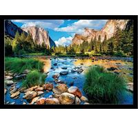 Paysages - Poster - Yosemite - National Park + cadre amovible, Shinsuke® Maxi MDF noir, vitre acrylique