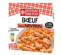 PAYSAN BRETON - Plat Cuisiné Bœuf Tendre Façon Navarin, Saveurs Authentiques en Barquette 300g - lot de 3 - Vendu par Lot