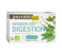 Paysans d'ici Infusion Digestion - Massif Central - Bio - Boîte de 20 sachets