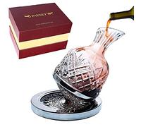 paysky Carafe à vin rotative en cristal de 1275,7 g avec boîte cadeau, pour cadeau de mariage, anniversaire, banquet, souper