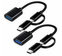 PaYuanRaoTi 2PCS 2-en-1 OTG Adaptateur et Câble, Cable OTG Multifonction pour Transfert De Données Rapide, Adaptateur USB C vers Micro USB Compatible Smartphones Tablettes Ordinateurs