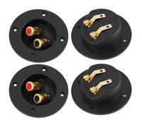 PaYuanRaoTi 4PCS Bornier Haut Parleur, 2 Voies Pour Enceinte Et Caisson Basse, Connecteur Enceinte Avec Plaque Borne Haut Parleur Pour Installation Audio Domestique Et Systèmes De Haut Parleurs