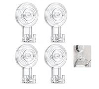 PaYuanRaoTi 4PCS Crochet Ventouse Mural Transparent, Crochet Ventouse Salle de Bain Crochet Puissante Pour Salle De Bain Et Cuisine, Avec Crochet Mural Sans Percage Pour Serviette Vetement