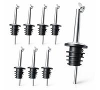 PaYuanRaoTi 8PCS Becs Verseurs Rapides, Bec Verseur en Acier Inoxydable avec Clapet pour Bouteilles Bouchon V-erseur Huile D Olive B-EC V-erseur Alcool Bec V-erseur Huile Accessoire Cuisine Et Bar