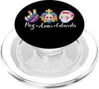 Paz, Amor Y Calaverita De Azúcar Dia de Los Muertos PopSockets PopGrip pour MagSafe