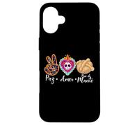 Paz, Amor Y Pan Dulce Dia de Los Muertos Sugar Skull Coque pour iPhone 16 Plus