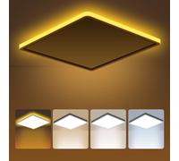 PAZEAU Plafonnier LED 24W, 1800K Veilleuse réglable,3000K/4000K/6500K squre Lampe Plafond Blanc pour Chambre,Couloir, Garage, Cuisine, Balcon, salon,salle de bain,Ø29CM