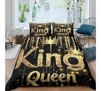 Pazeel Royal Glitter Linge de Lit Microfibre 3 Pièces Imprimé en 3D Super Douce Luxury Celebration Style Ensemble De Literie avec Fermeture Éclair Respirante for Chambre Adulte Single（140x200cm）