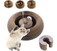 Pazvoza Kitty Spin Chat, Kittyspin Pliable en Carton Accordéon avec Balle, Tunnel Modulable Et Aire De Jeu Enrichie - Stimule Instinct Naturel & Protège Les Meubles (Style 3)