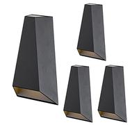 PAZWAHF 2 PCS IP65 Appliques Murales Extérieures Étanches, Applique Murale, Lumières D'adresse Murale LED, Luminaire Mural pour Patio, Marche, Escalier, Jardin (10W)