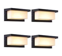 PAZWAHF Applique Murale à LED étanche pour Porche 18 W, Appliques murales étanches Modernes Noires, 1500 lumens, AC85-265V 3000k 6000k, étanche IP65 pour Couloir, escaliers, Jardins