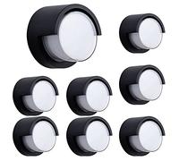 PAZWAHF Applique murale extérieure étanche à LED IP65, applique murale extérieure en aluminium noir étanche antirouille, 7W 550 lumens, 3000k 6000k pour les jardins d'escaliers de couloir