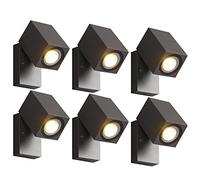 PAZWAHF Appliques murales d'extérieur LED réglables à 90 °, applique murale extérieure en aluminium noir IP65 étanche antirouille, 5 W 400 lumens, 3000 K 6000 K pour couloir, escaliers, jardins