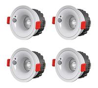 PAZWAHF Éclairage encastré LED 4 pièces, Downlight encastré avec détecteur de Mouvement, Angle de Faisceau 60° Anti-éblouissant, projecteurs encastrés 12 W CRI90+, transformateur Inclus