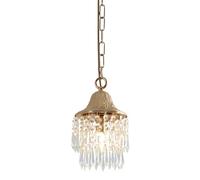 PAZWAHF Mini lustre carillon en cristal de style vintage avec base de plafond en métal et hauteur de suspension réglable pour un éclairage multi-réglages