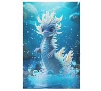 PAZZK 1000 Pièces Dragon Puzzle en Bois de Tilleul, Style Fantasy, Puzzle Jigsaw, Cadeau pour Adultes et Adolescents (78x53cm)