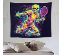 PAZZK badminton Tapisserie, Tapisseries Art Mural Pour Chambre Salon, Tenture Murale Suspendue 130×150cm