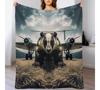 PAZZK Blaireau Plaid Couverture Polaire, Couverture Polaire Haute Qualité en Flanneladaptée Aux Canapés Et Aux Lits - Chaud, Épais, Durable, Facile À Entretenir（100×130cm）