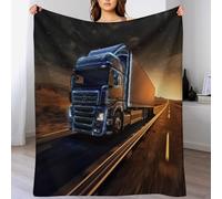 PAZZK Camion Couvre-lit - Couverture De Salon en Flannel - Jeté De Lit Pratique comme Couverture De Canapé Ou Couverture De Canapé - Couverture De Lit,（130×180cm）
