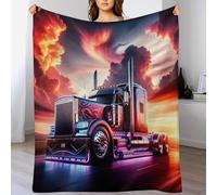 PAZZK Camion Plaid Couverture Quatre Saison Couverture De Lit Flannel Douce Et Chaude Jeté De Canapé Rides Résistantes/Anti-décoloration（180×200cm）