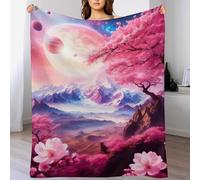 PAZZK Cerisier Japon Art Couverture pour Enfants Adultes - Couverture Lourde, Flannel, Couverture Super Douce Et Moelleuse - Respirante, Hypoallergénique, pour Lit Ou Canapé（180×200cm）