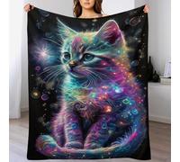PAZZK Chat Couverture Confortable, Chaude, Douce, Confortable, Facile d'entretien, Lavable en Machine, Motif pour Voyager, Lit Ou Canapé(150×200cm)