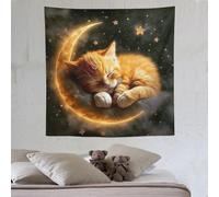 PAZZK chat Tapisserie, Tapisseries Art Mural Pour Chambre Salon, Tenture Murale Suspendue 150×150cm