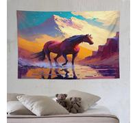 PAZZK cheval Tapisserie Murale Suspendue Avec Impression 3D, Tenture Pour Décoration De Chambre, Art De Décoration Murale 150×230cm