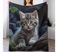 PAZZK Couverture Animal Chat Douce Et Moelleuse - Couverture Flannel Polaire De Haute Qualité Également Parfaite comme Couverture De Séjour, De Jour, De Canapé Et Quatre Saisons（150×200cm）