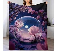 PAZZK Couverture Canapé Cerisier Japon Art, Flannel Couverture Super Douce Et Moelleuse, Couverture Chaude De Décoratifs pour Home Office Voyage（150×200cm）