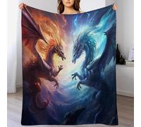 PAZZK Couverture Canapé Dragon, Flannel Couverture Super Douce Et Moelleuse, Couverture Chaude De Décoratifs pour Home Office Voyage (130×180cm)
