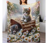 PAZZK Couverture Chat, Couverture Polaire en Polaire pour Adultes Et Enfants, 100% Flannel, Couverture Super Douce Et Moelleuse, pour Canapé-lit Et Sofa（140×180cm）