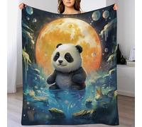 PAZZK Couverture Chaude en Flannel Molleton De Flanelle Motif Panda, Couverture en Toute Saison pour Lit（130×150cm）