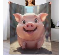 PAZZK Couverture Cochon Mignon, Couverture Polaire en Polaire pour Adultes Et Enfants, 100% Flannel, Couverture Super Douce Et Moelleuse, pour Canapé-lit Et Sofa（180×200cm）