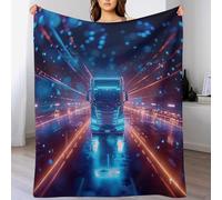 PAZZK Couverture en Camion 3D Impression Chaudes Moelleuse Couverture en Polaire Flannel Légères Couvertures Toutes Saisons pour Voyager, Lit Ou Canapé（140×180cm）