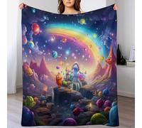 PAZZK Couverture Épaisse Douce Et Chaude Confortable en Flanelle Polaire Couverture De Canapé Couverture pour planète Arc-en-Ciel Lavable À La Machine Facile À Manipuler（180×200cm）