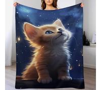 PAZZK Couverture Épaisse Douce Et Chaude Confortable en Flanelle Polaire Couverture De Canapé Couverture pour Chat Lavable À La Machine Facile À Manipuler（180×200cm）