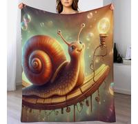 PAZZK Couverture escargots, Couverture Polaire en Polaire pour Adultes Et Enfants, 100% Flannel, Couverture Super Douce Et Moelleuse, pour Canapé-lit Et Sofa（140×180cm）
