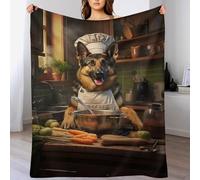 PAZZK Couverture Imprimée Berger Allemand - Couverture Douce en Flannel - Couverture Polaire Confortable Convient À Toutes Les Saisons pour Voyager, Lit Ou Canapé（180×200cm）