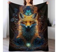 PAZZK Couverture Moelleuse avec Motif De Renard - - Couverture Polaire Douce Flannel - Couverture De Canapé Chaude - Convient À Toutes Les Saisons（130×150cm）
