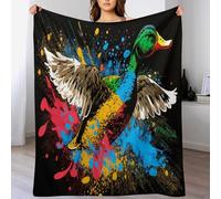 PAZZK Couverture Moelleuse Canard Couverture Canapé Chaude Couverture Salon Douce FlannelPolaire, pour Canapé Ou Lit Convient À Toutes Les Saisons（150×200cm）