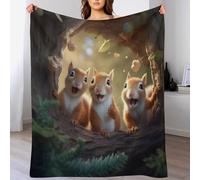 PAZZK Couverture Moelleuse écureuil Couverture Canapé Chaude Couverture Salon Douce FlannelPolaire, pour Canapé Ou Lit Convient À Toutes Les Saisons（130×150cm）