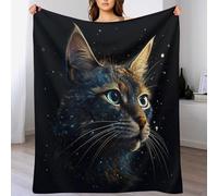 PAZZK Couverture Motif Chat Mignon Impression 3D Couverture Légère en Polaire De Flannel Linge De Lit Couvre-lit Couverture De Canapé（150×200cm）