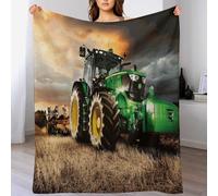 PAZZK Couverture Motif Tracteur Impression 3D Couverture Légère en Polaire De Flannel Linge De Lit Couvre-lit Couverture De Canapé(130×150cm)