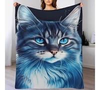 PAZZK Couverture Plaid Chat, Très Doux, Douillette, Moelleux, Chaud, Couverture Polaire en Flannel pour Canapé, Chambre, Voyage,（130×150cm）