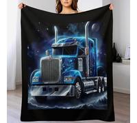 PAZZK Couverture Plaid Couverture Chaude Confortable en Flannel Molleton De Flanelle Motif modèle de Camion, Couverture en Toute Saison pour Lit（130×150cm）