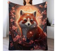 PAZZK Couverture Plaid Couverture Chaude Confortable en Flannel Molleton De Flanelle Motif Renard, Couverture en Toute Saison pour Lit（100×130cm）