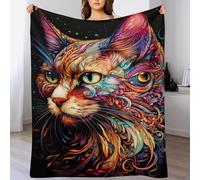 PAZZK Couverture Polaire avec Motif De Chat, en Flannel Douce Chaude Et Confortable, pour Canapé Ou Lit. Linge De Lit Couvre-lit Couverture(130×150cm)