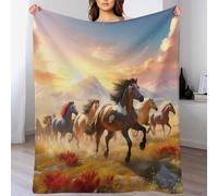 PAZZK Couverture Polaire avec Motif De Cheval, en Flannel Douce Chaude Et Confortable, pour Canapé Ou Lit. Linge De Lit Couvre-lit Couverture（100×130cm）